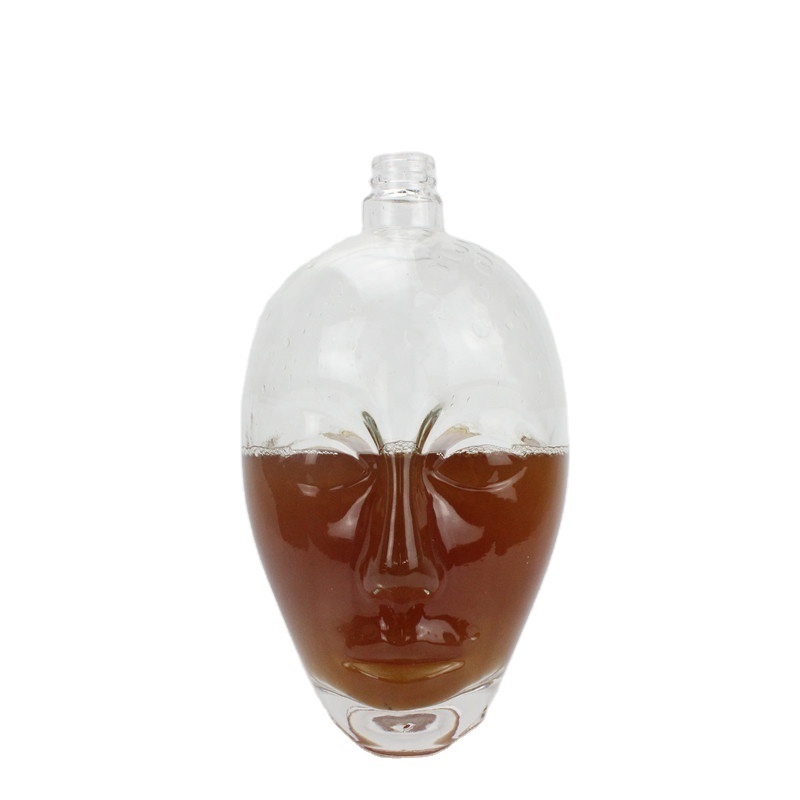 High Flint Skull Bottle Glass 700ml 750ml 1750Ml Vodka Bottle Glass Liquor Bottle With Cap