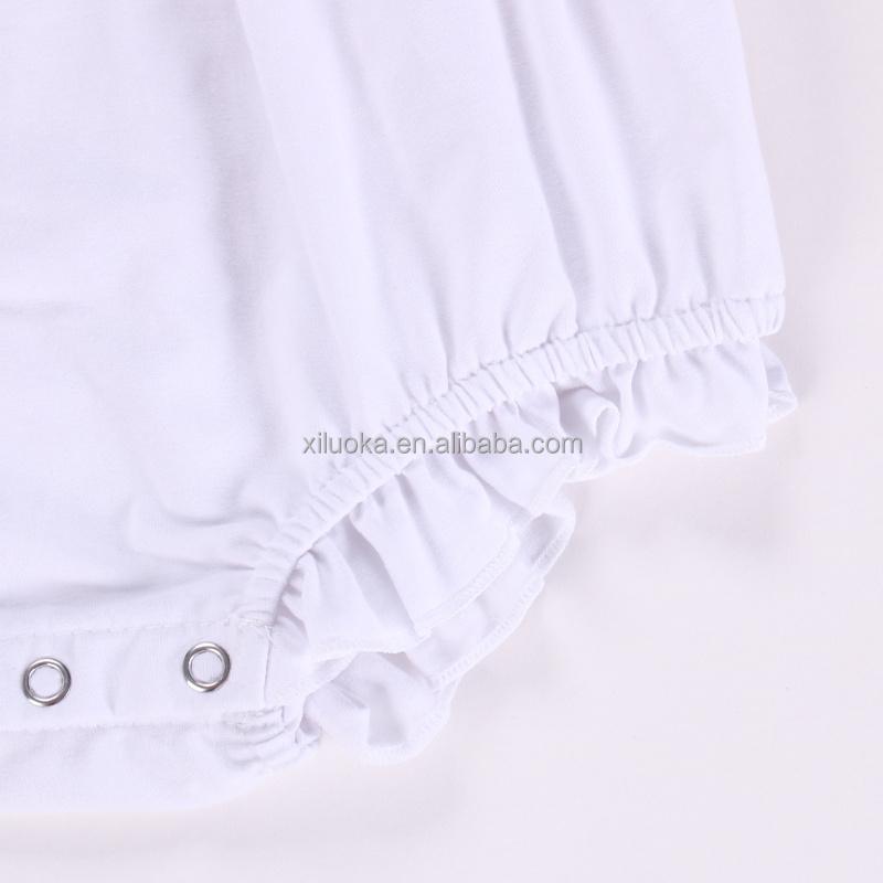 2022 wholesale embroidery sleeveless blank white clothes cotton baby bubble romper