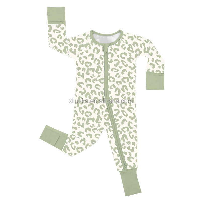 Hot Sell Toddler Infant Boys Girl Zipper Sleepwear Pajamas Organic Bamboo Baby Footie Jumpsuit Romper