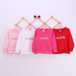 Happy Luoka OEM Valentine Embroidery Love Heart Pink Kids Sweatshirts