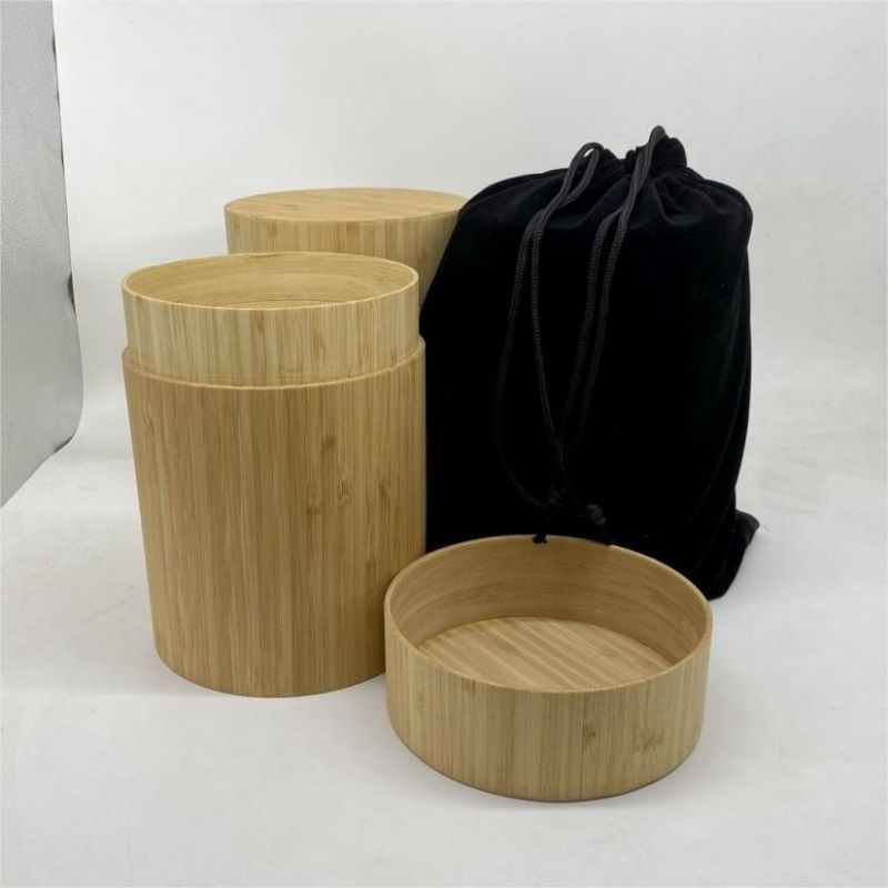 Bamboo Wood Cremation Urn for Pet Human Ash Custom Size Eco-friendly Funeral Suppliers Container Factory Wholesale Natural