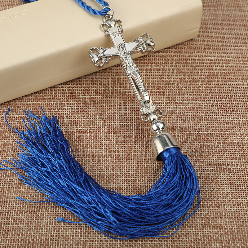 Silver Plating Love Crucifix Cross With Tassels Car Hanging Pendant Wall Hanging Home Decoration Gift