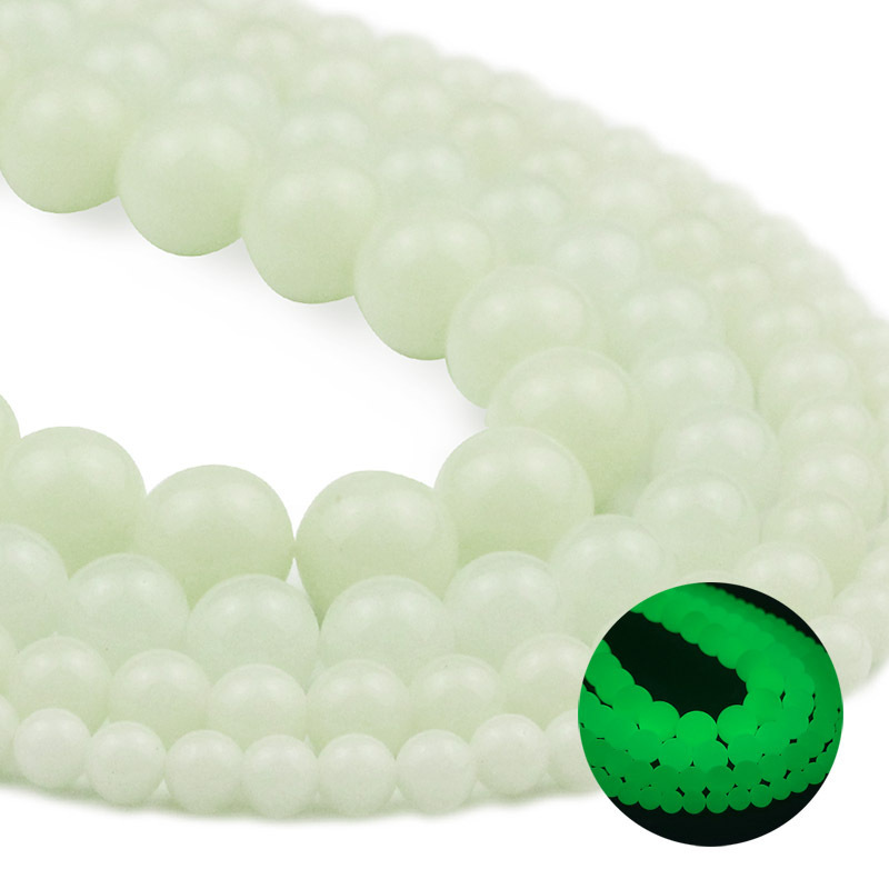 6/8/10/12mm Natural Stones Luminous Glowing In The Dark Round Beads For Jewelry Making Diy Bracelet Women Yoga Jewelry