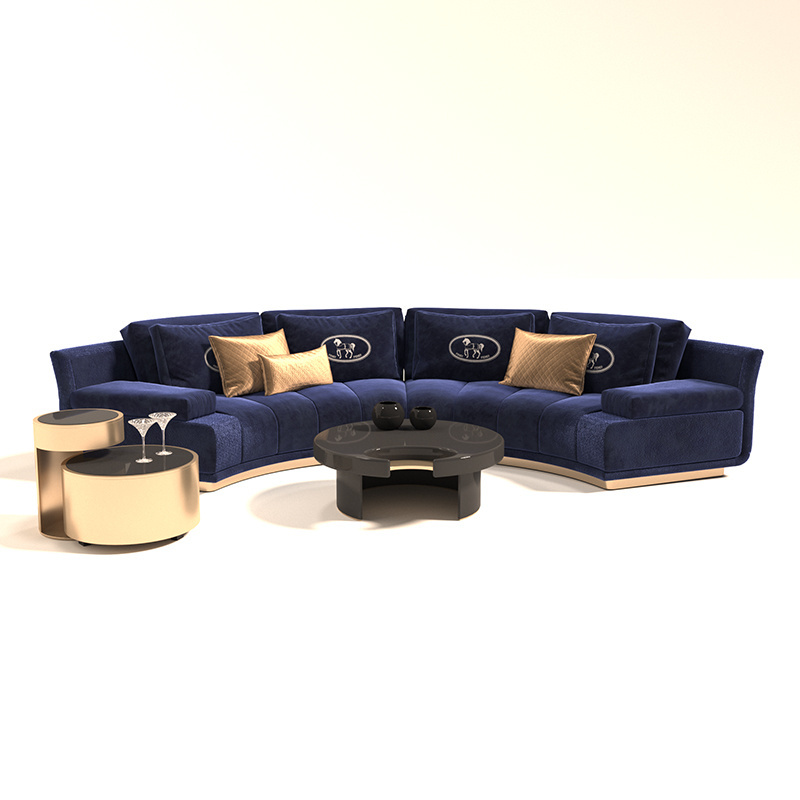 Italian popular living room sofa half round semi circle modular moon velvet modern half round sofas