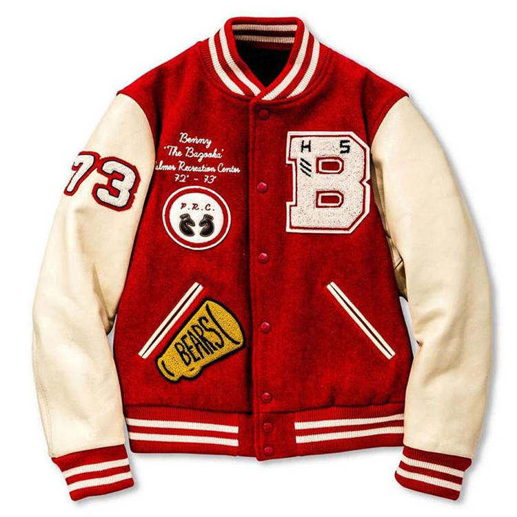 ODM Wholesale Embroidery Chenille Patches Varsity Bomber Letterman College Baseball Varsity Jackets for Men