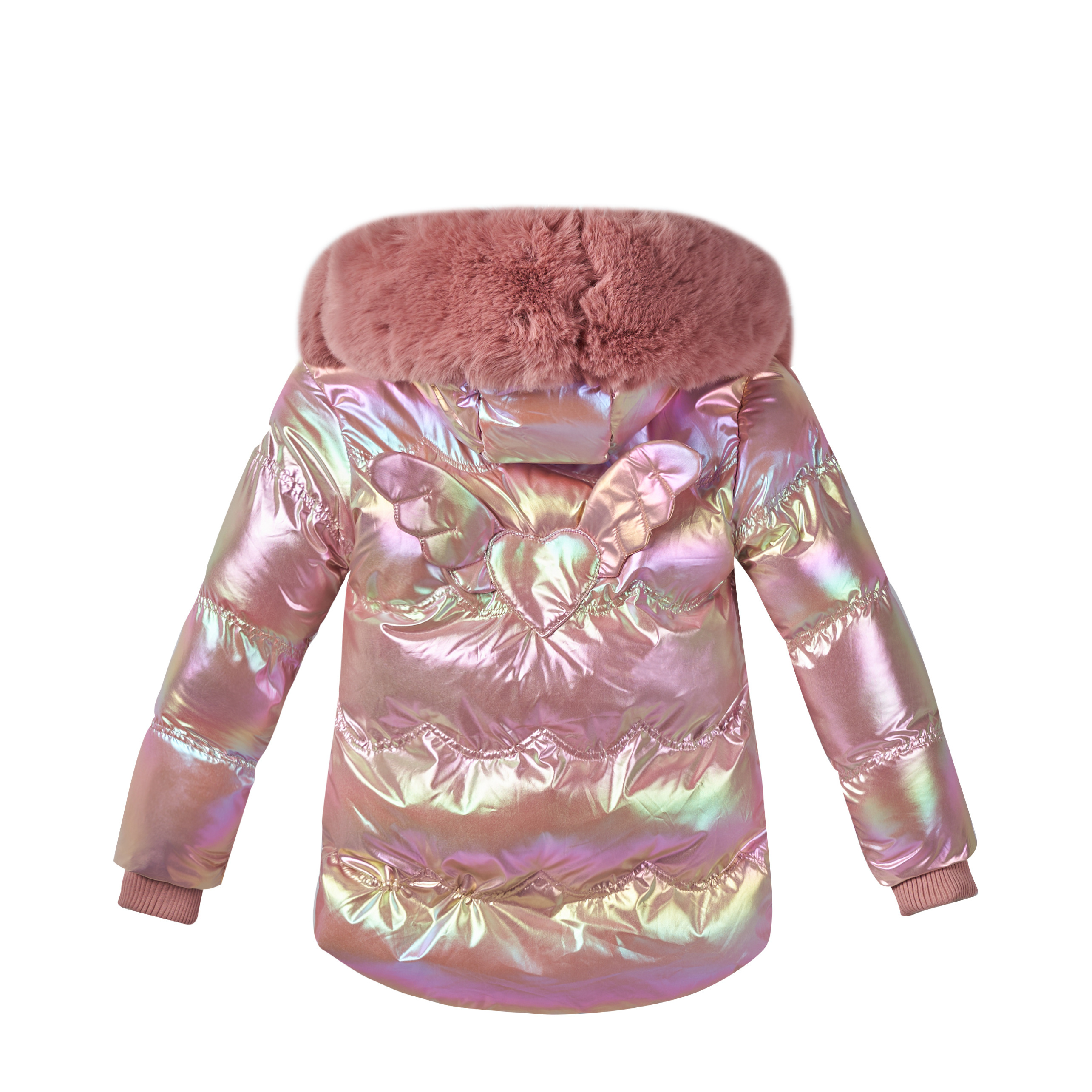 2021 New long  Girl's padding jacket crinkle shiny Coat Kids Clothes Of Cotton-padded Coat Children Jacket