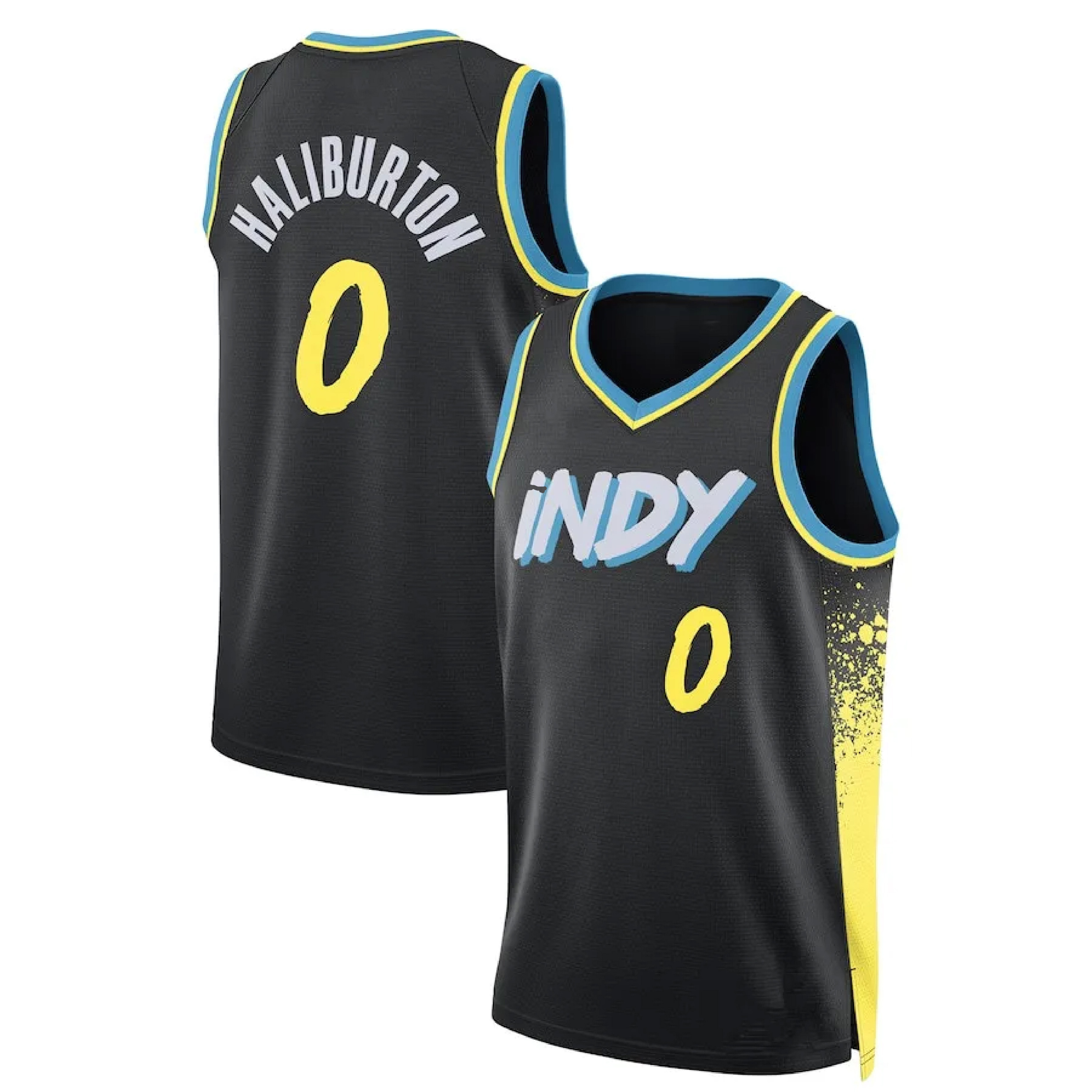 2024 Indiana Basketball Jerseys 0 Tyrese Haliburton 43 Pascal Siakam Black 2023/24 City Edition Stitched Sport Shirts Uniforms