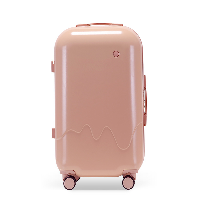 Fashion Travel Trolley Bag Hide Cup Holder Suitcase With USB Charging Interfeace Design 20in Travel Luggage Macaroon Color