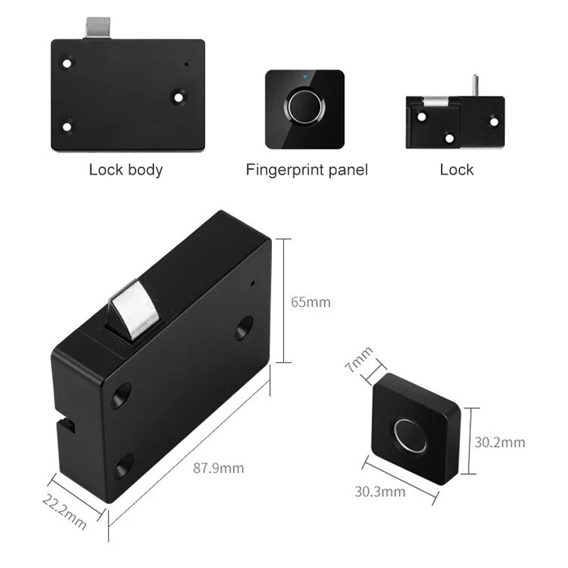 Intelligent Fingerprint Lock Drawer Lock Shoe Cabinet Letter Box Semiconductor Fingerprint Lock