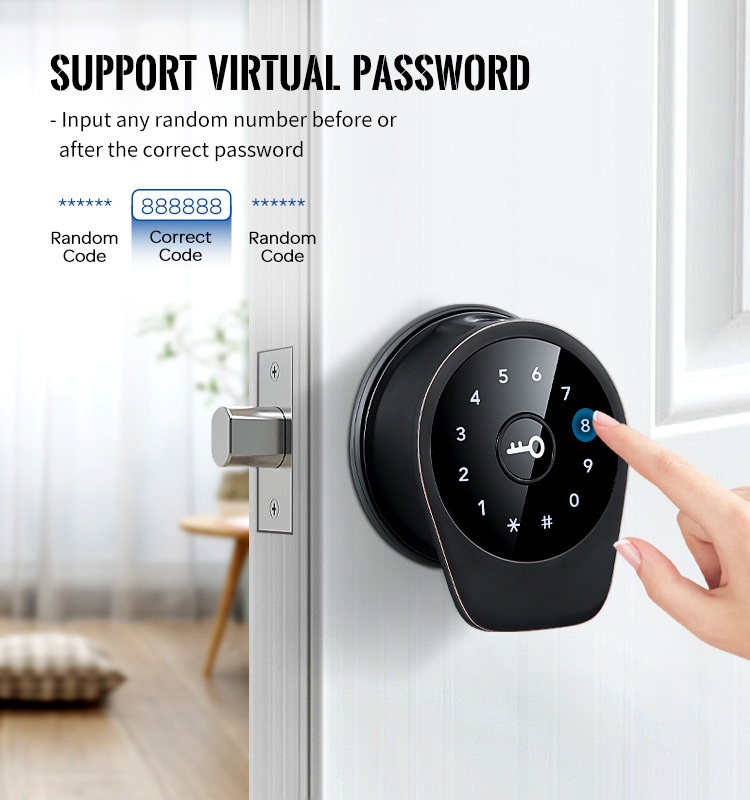 Wifi TT lock App BT Fingerprint Deadbolt Lock Smart Card Digital Keyless Code Battery Electronic Door Lock For Home