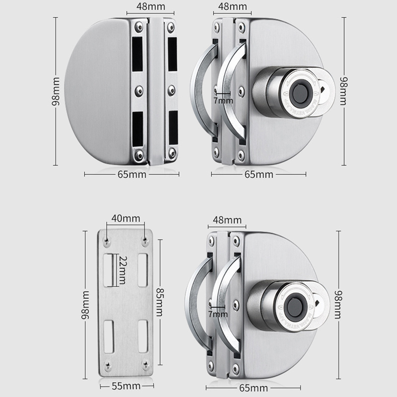 Biometrics Bluetooth Fingerprint Lock for Glass Door Remote Control Door Lock for Office Electronic