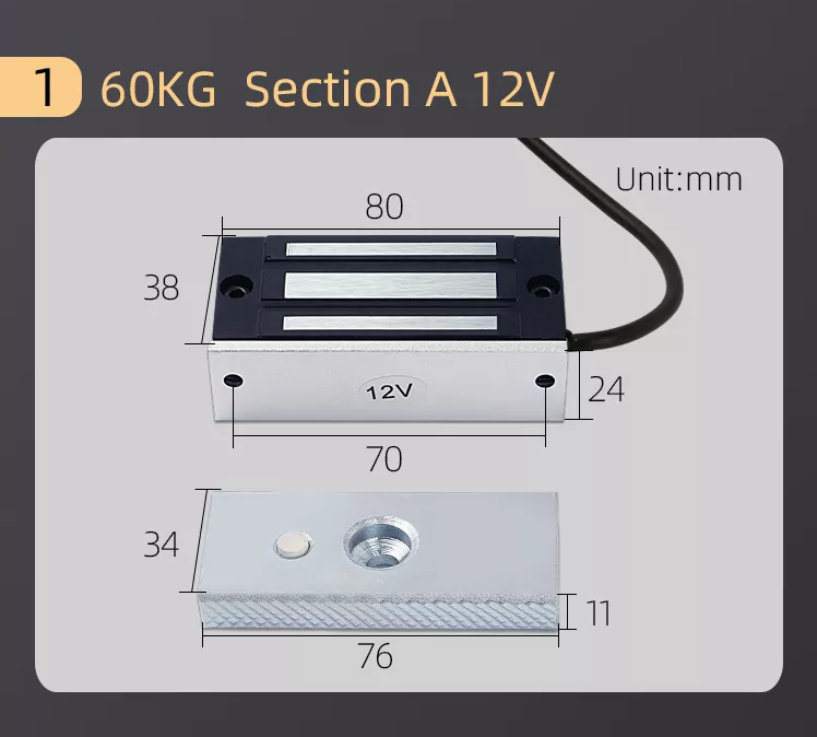 Mini 60kg Electric Door Lock 12v Electromagnetic Locks 100lbs Small Electronic Magnetic Latches