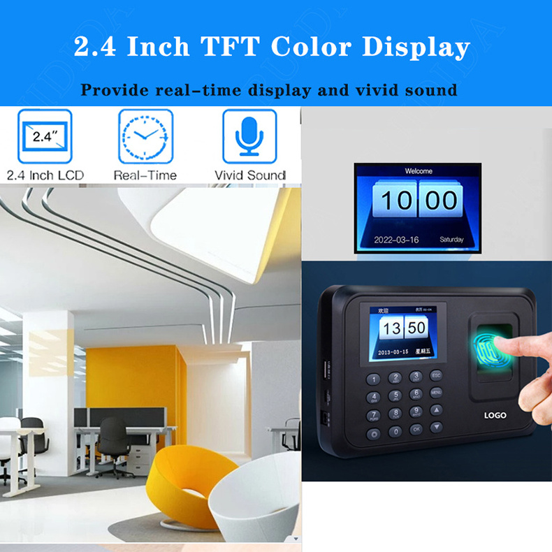 USB Standalone Time Attendance Terminal Free Software Fingerprint Time Attendance Time Clock Support OEM and ODM