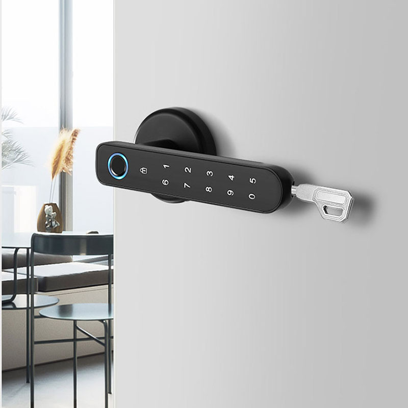 Biometric Fingerprint Lock Security Smart Door Lock TTLock APP Password Key Unlock Wooden Door Lock