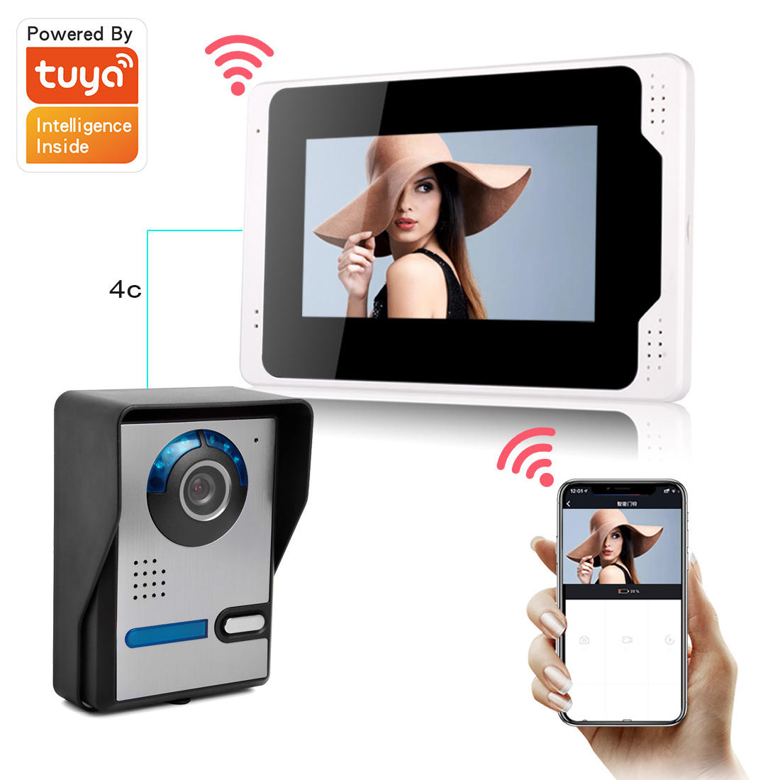 wireless video door entry intercom system apartment video door intercom access control system for 3 families