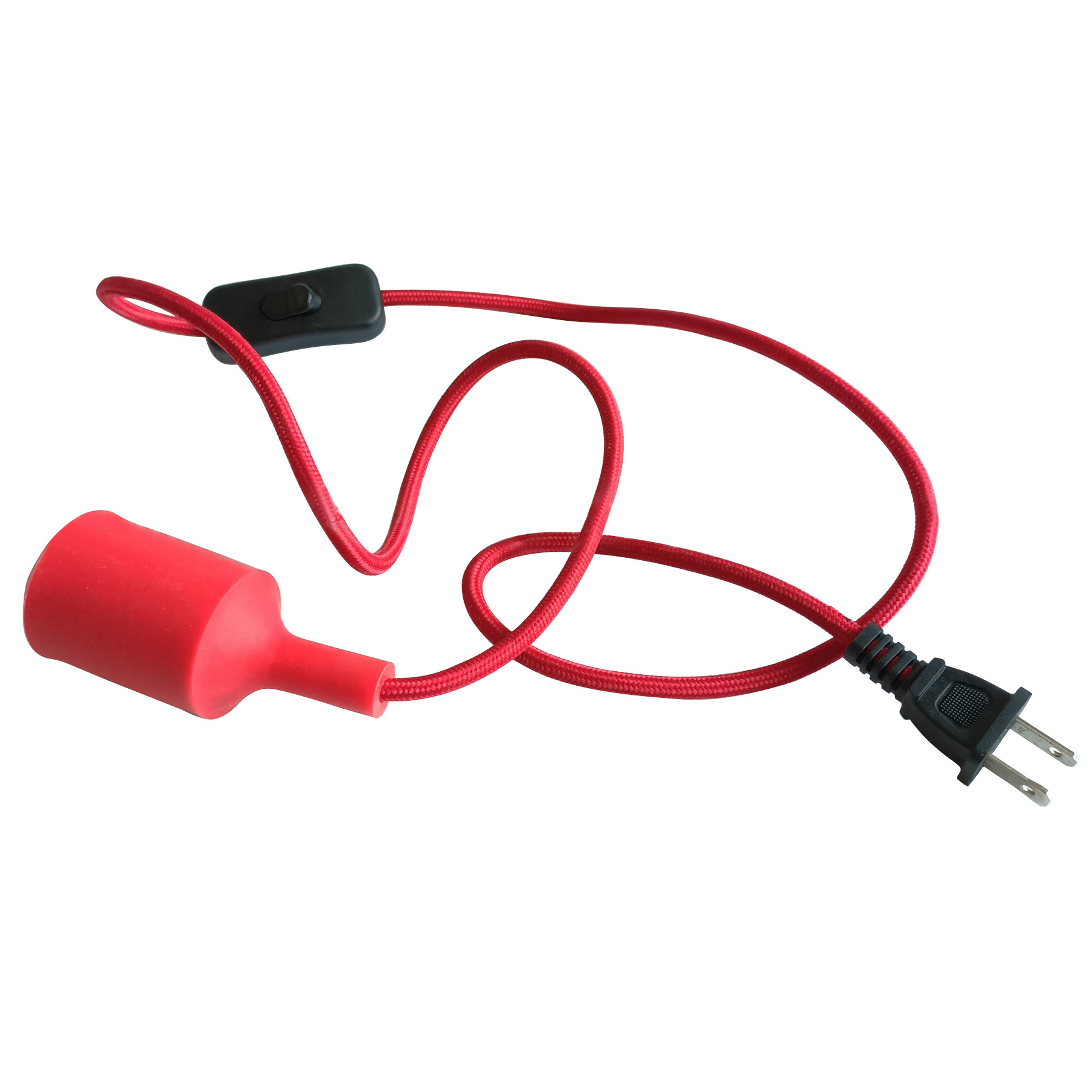 USA standard E27/E26 table light wire extension AC power cable 2 pin with switch with lamp holder