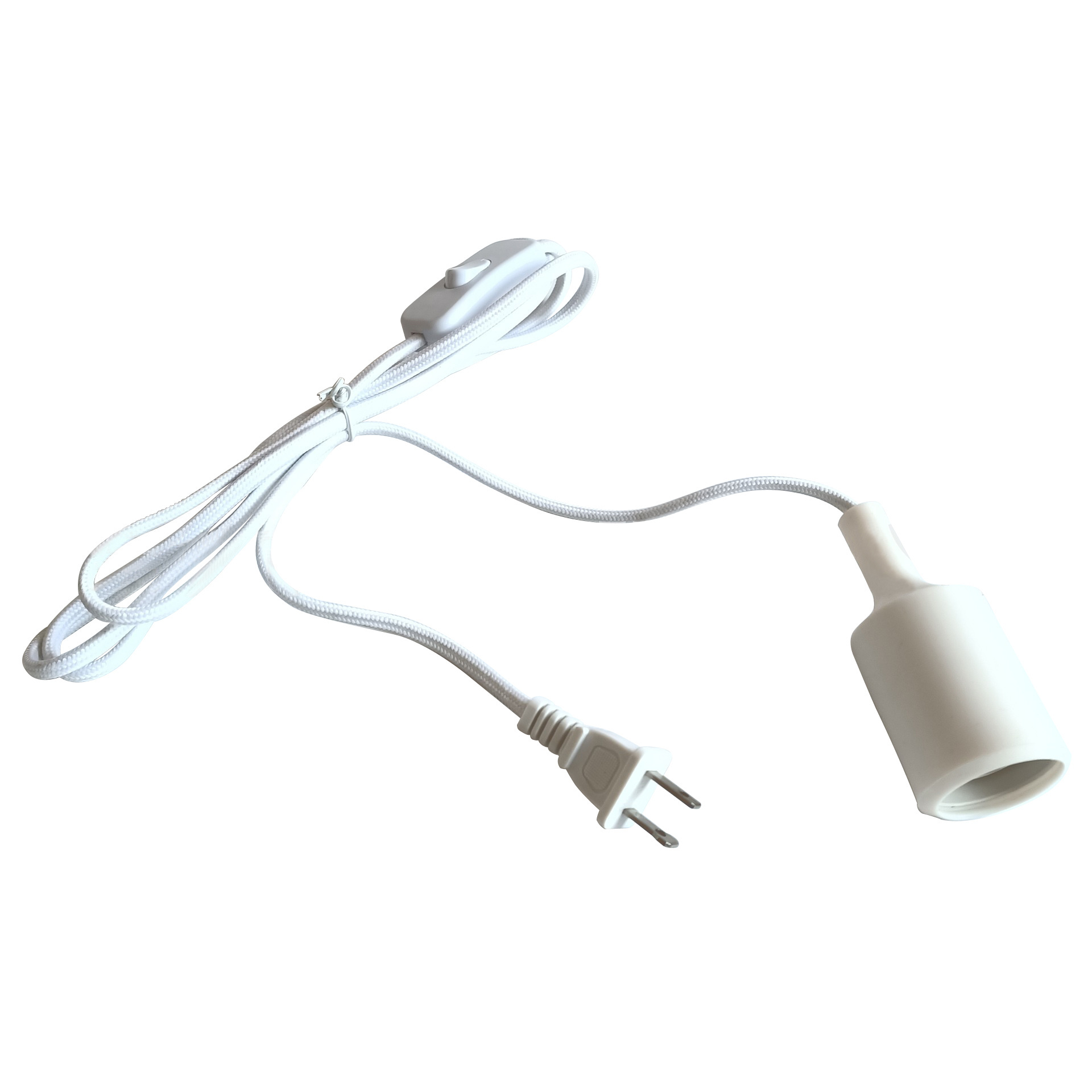 USA standard E27/E26 table light wire extension AC power cable 2 pin with switch with lamp holder