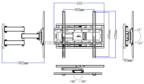 Mounting Dream Full-motion Swing arm wall mounts Heavy-duty TV Wall mount XD2378 Fits for 26-55'' LED/OLED/plasma Tilt Swivel