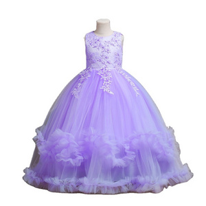 Western style Princess ankle length dress for party flower girl dresses for 3 to 14 years old lovely kid birthday luxury dress