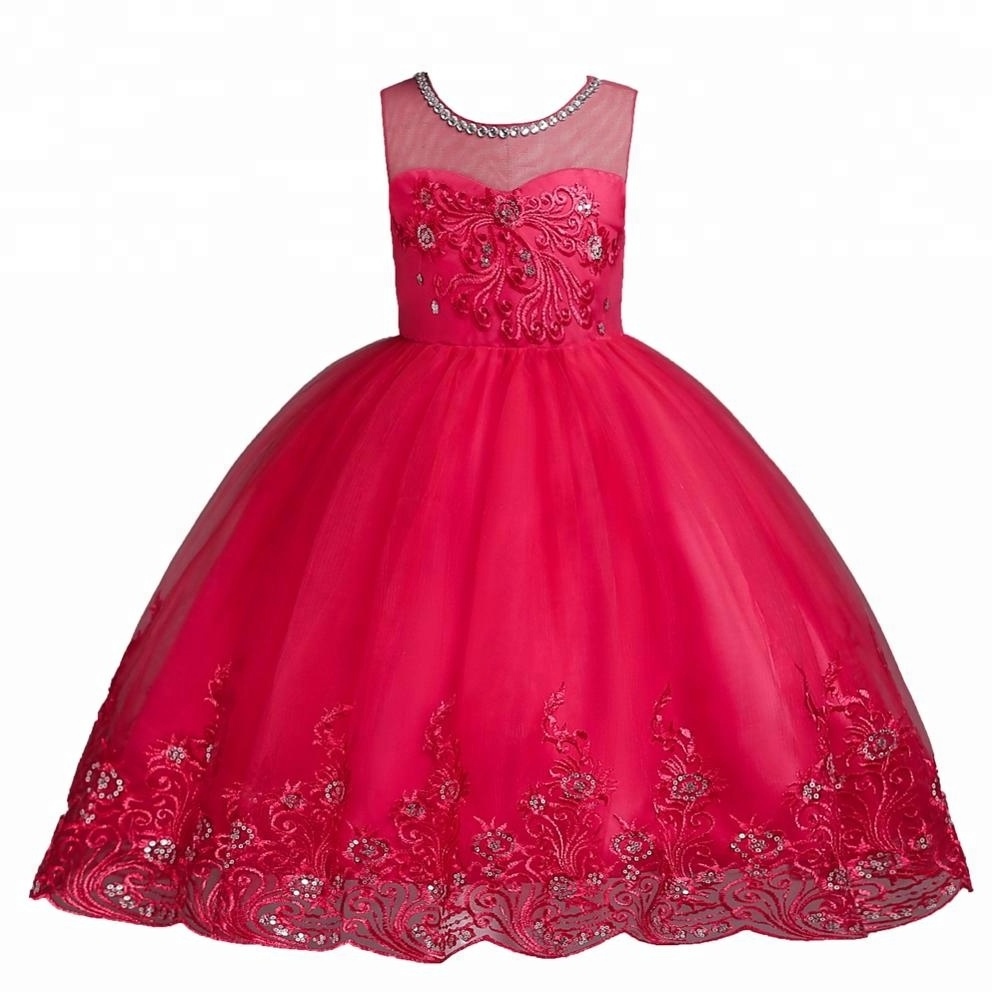 European style pink Flower Girl Dress Temperament Banquet  girl birthday party dresses  fluffy tulle kid prom dresses for 3Y