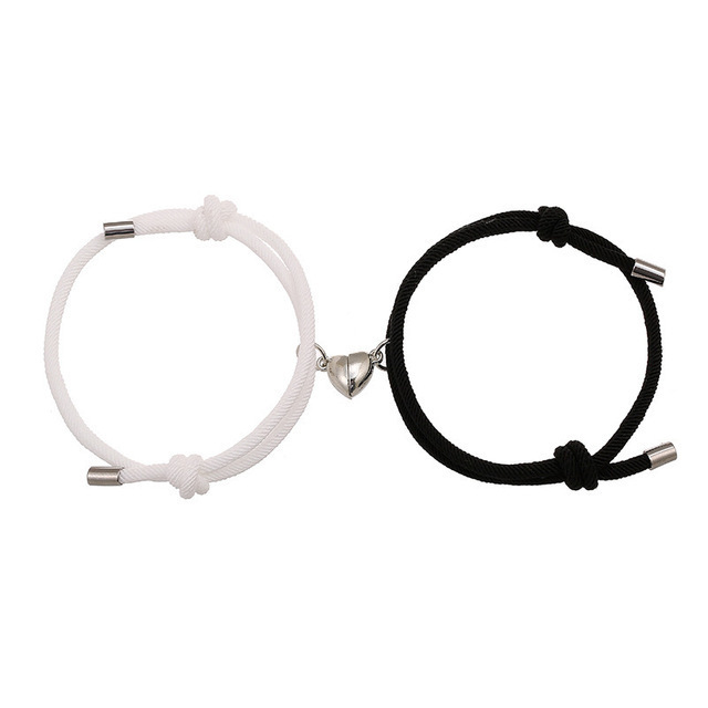 2PCS Magnet Bracelet Couple Handmade Adjustable Rope Matching Bracelet Infinite Love