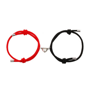 2PCS Magnet Bracelet Couple Handmade Adjustable Rope Matching Bracelet Infinite Love