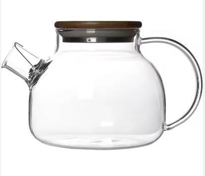 Portable Round 45oz Blooming and Loose Leaf Tea Pot Clear heat resistant Glass Teapot with Removable Infuser