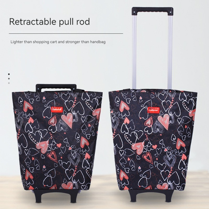 Handcart 600d polyester wheeled reusable foldable shopping cart trolley bag shopping cart grocery store