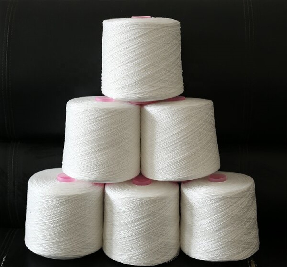 Raw White/Black/Red/Yellow/Green/Violet/Blue Virgin Yarn AAA Grade Z twisted polyester yarn