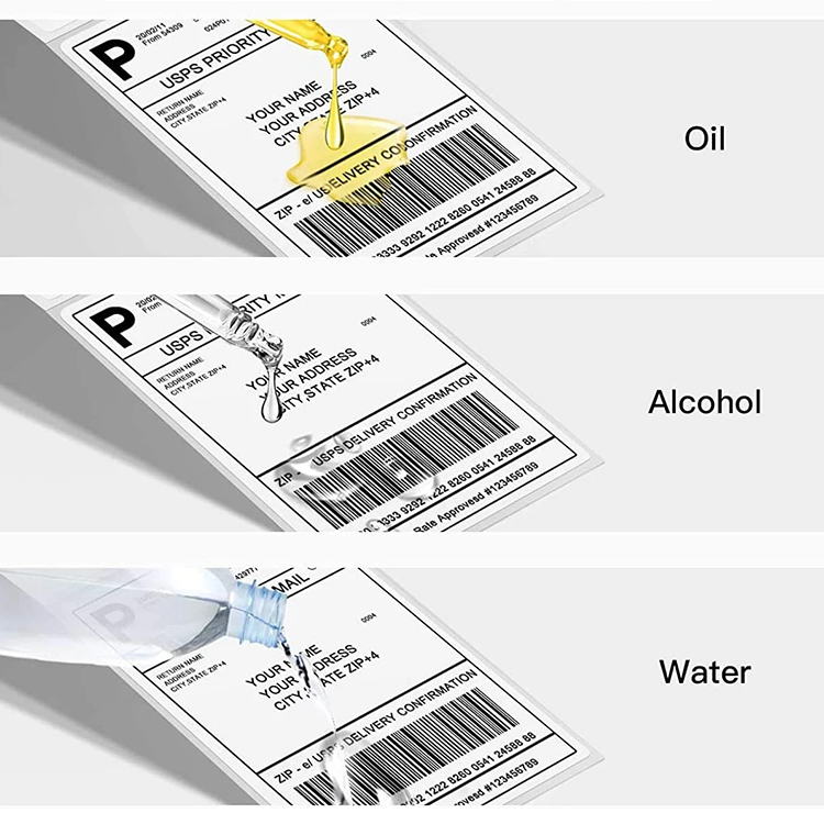 Customized A6 thermal sticker paper 100x150mm waybill sticker blank waterproof shipping label roll for printer labels