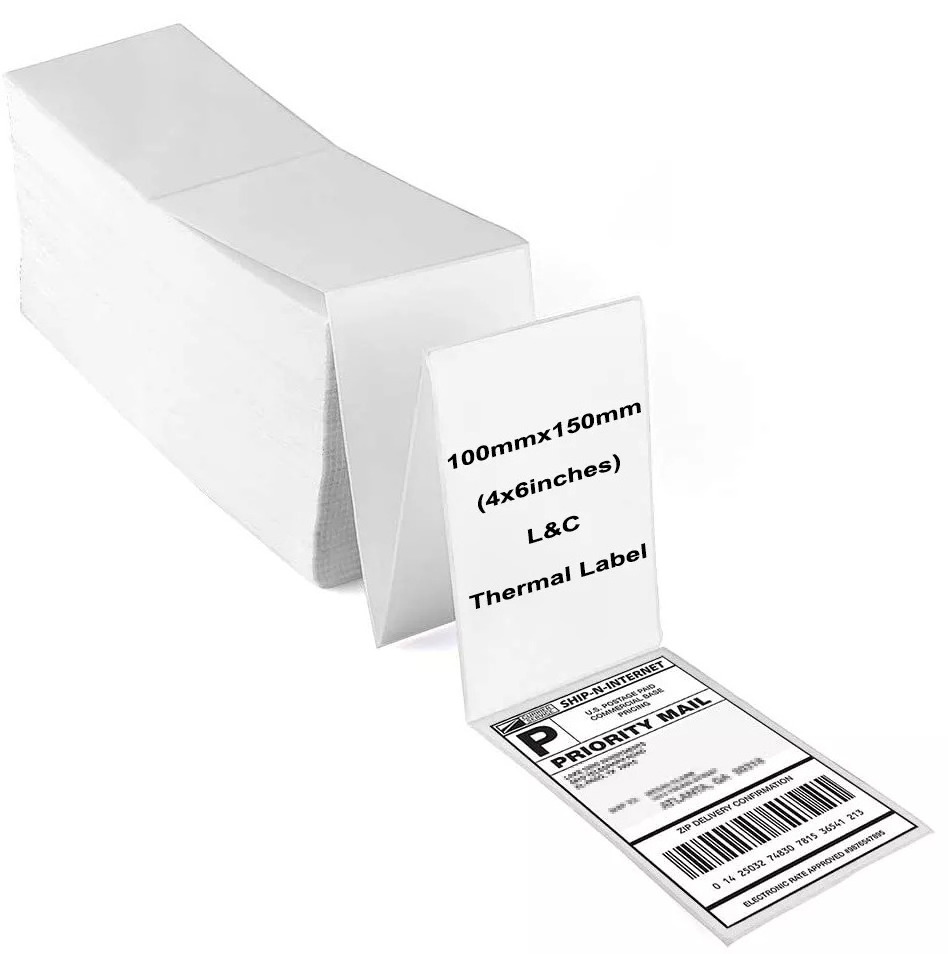 Customized blank waybill sticker a6 thermal waterproof shipping label roll and 4X6 thermal label sticker roll for printer labels