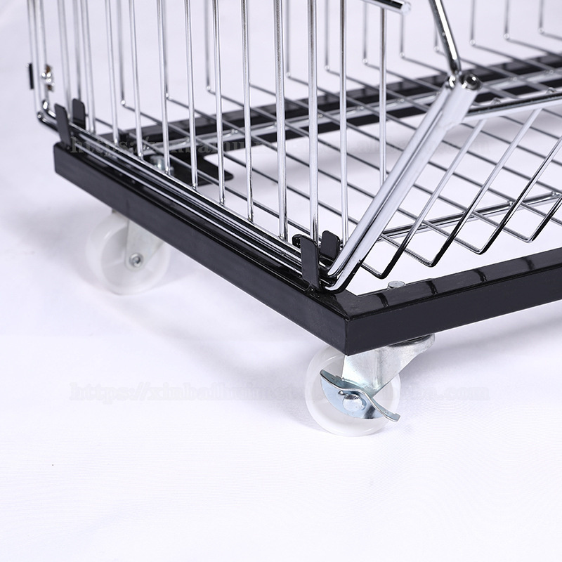 Large Capacity Multi-Layer Inclined Rack shelf With Wheels Supermarket Shelf Bread Stacking Cage Home Clothing Storage wire Cage