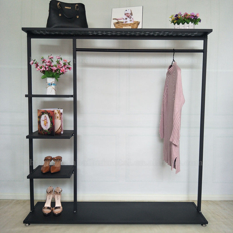 Iron Coat Rack Bedroom Hanging Clothes Shelf Floor Hanging Clothes Rack Clothing Store Package Display Rack Combination