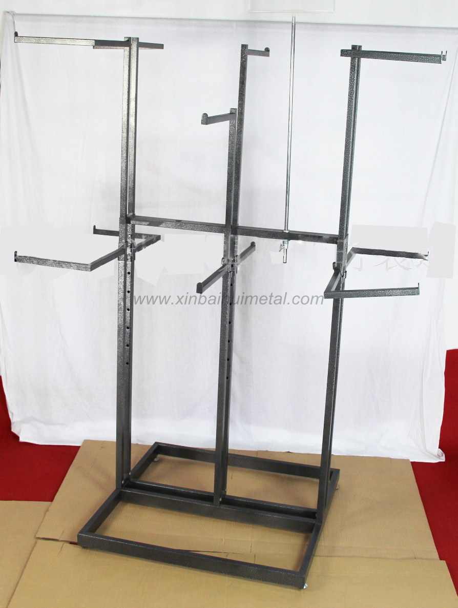 Six-Arm Shelf Shopping Mall Clothing Store Gantry Display Stand Island Double-Sided Floor-Standing Men's  Women's Clothing Rack