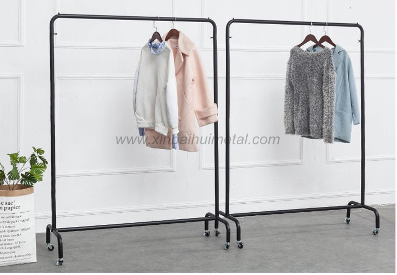 Simple Clothing Store Black Clothing Rack Floor To Ceiling Nordic Home Bedroom Clothes Rack Hanging