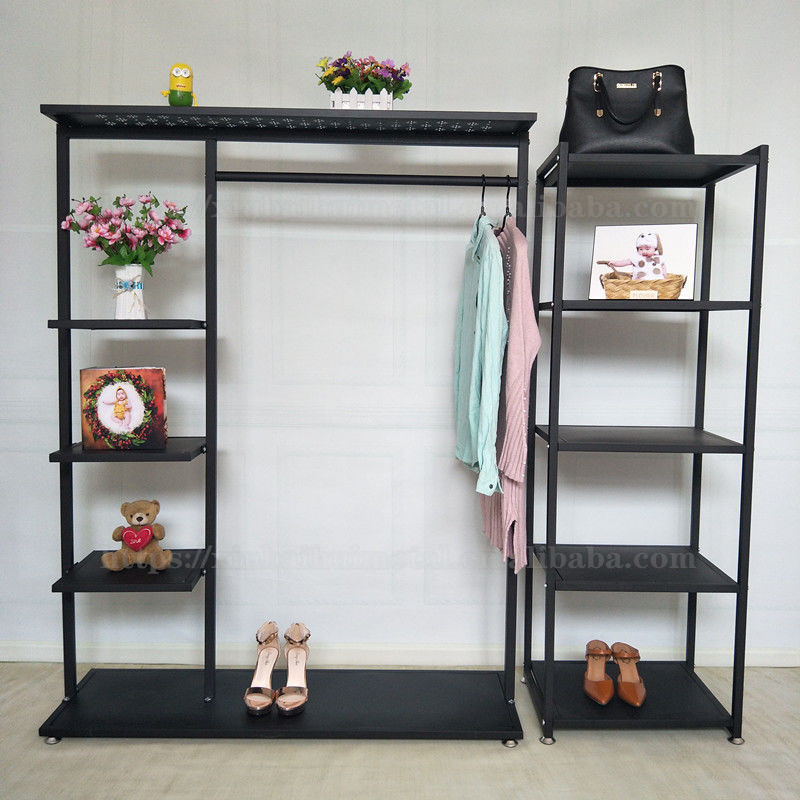 Iron Coat Rack Bedroom Hanging Clothes Shelf Floor Hanging Clothes Rack Clothing Store Package Display Rack Combination