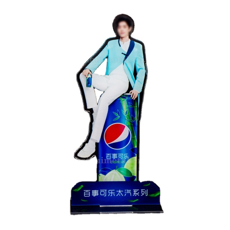 Acrylic standing brand transparent portrait cartoon advertising sign standing brand key chain plexiglass table card display