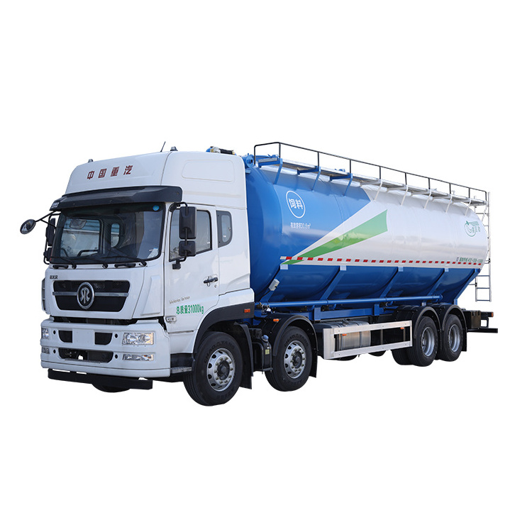 sino 8.4m 8 x 4 electric drive animal bulk feed conveyor tank delivery transport truck