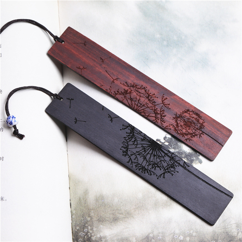 Wholesale Custom Laser Cutting Natural Bookmark Printed Engraving Luxury Wooden Bookmark For Gift With Tassel