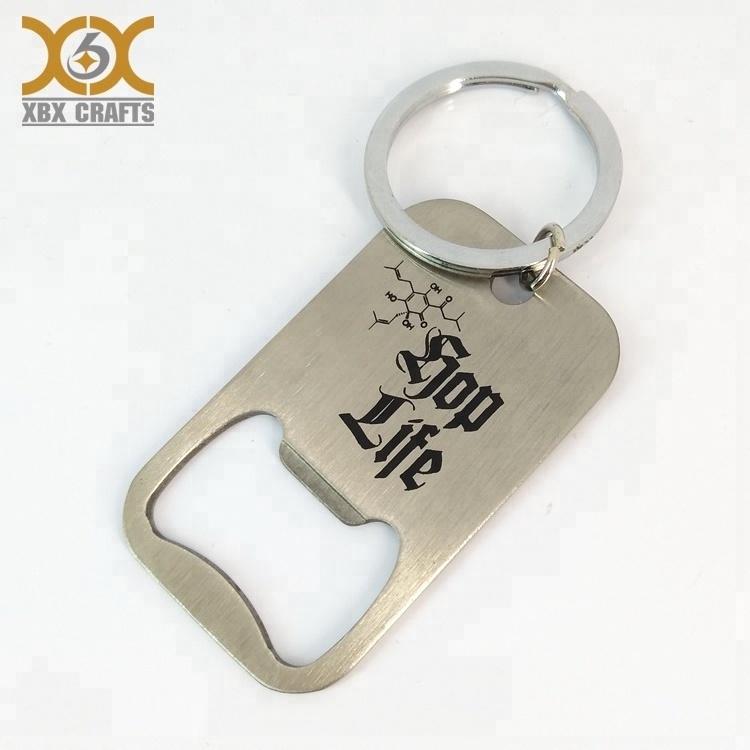 Bottle Opener Parts Wholesale Stainless Steel Bottle Openers Brushed Metal Finished Key Chain