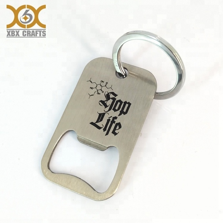 Bottle Opener Parts Wholesale Stainless Steel Bottle Openers Brushed Metal Finished Key Chain