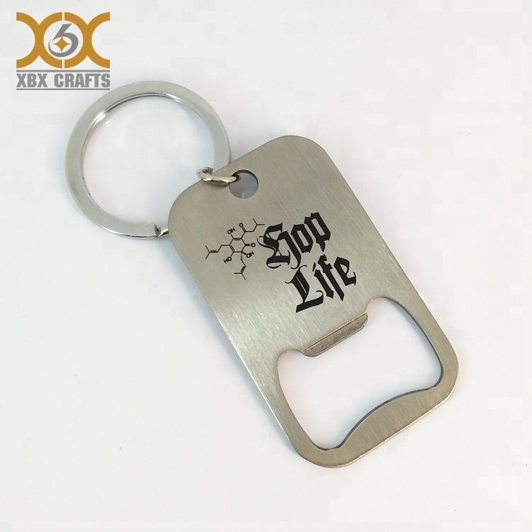 Bottle Opener Parts Wholesale Stainless Steel Bottle Openers Brushed Metal Finished Key Chain