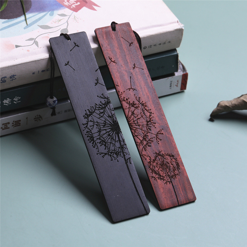 Wholesale Custom Laser Cutting Natural Bookmark Printed Engraving Luxury Wooden Bookmark For Gift With Tassel