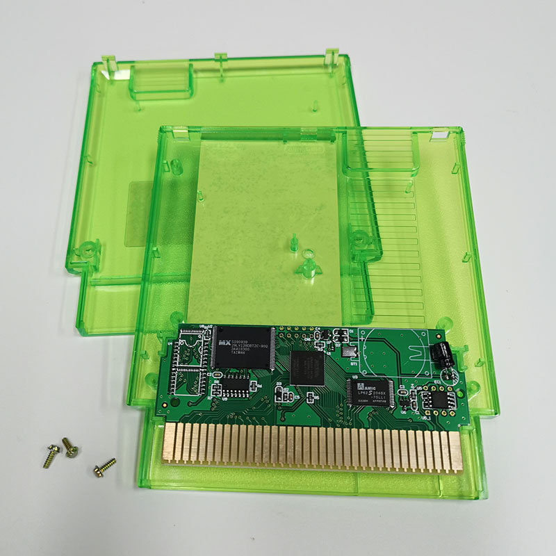 Transparent Green Gijoe1 Multi Game Cartridge For  NTSC And PAL Version 8 Bit Video Game Console