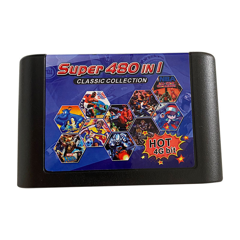 Super 480 in 1 Game Cartridge Classic Collection 16 bit SEGA MD Game Card For Sega Mega Drive For Genesis-4G 16Bit