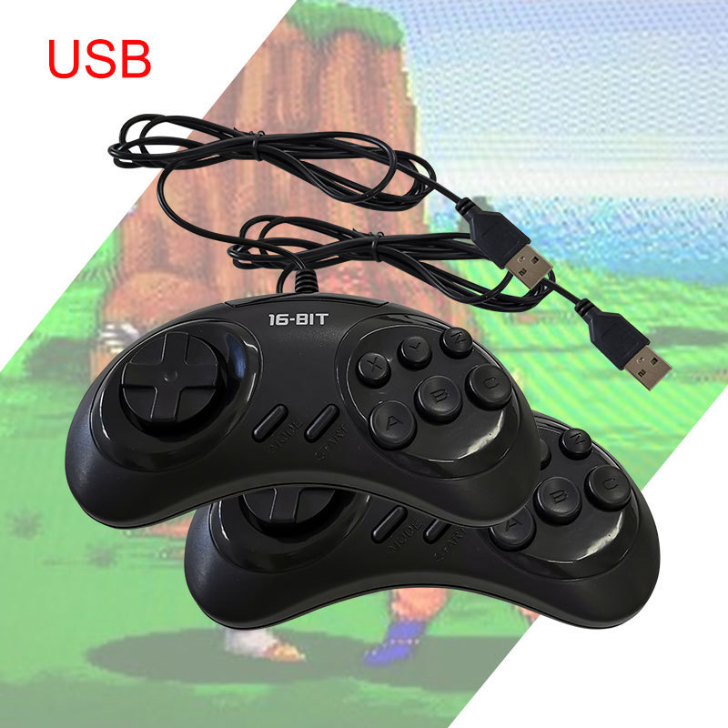 USB Buttons Game Controller For SEGA USB Joystick Holder For PC MAC Mega Drive Gamepads