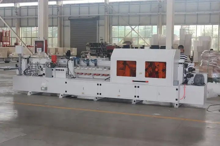 Fully automatic edge bander J shape C shape soft forming 45 degree angel edge Banding machine for furniture pur eva glue