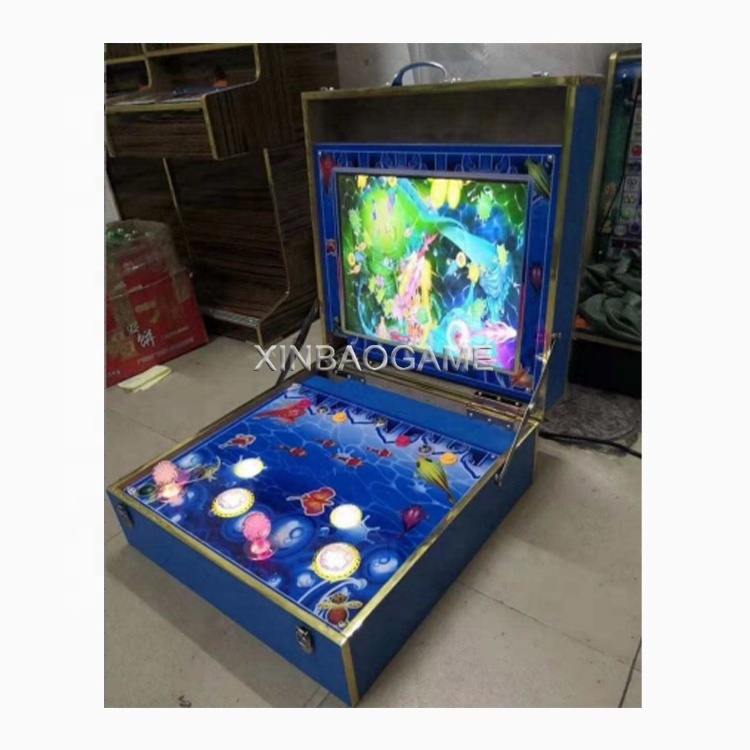 2024 Hot 19-inch 2 player Portable Fish Table with 26 in 1 fish game board/fish game cabinet