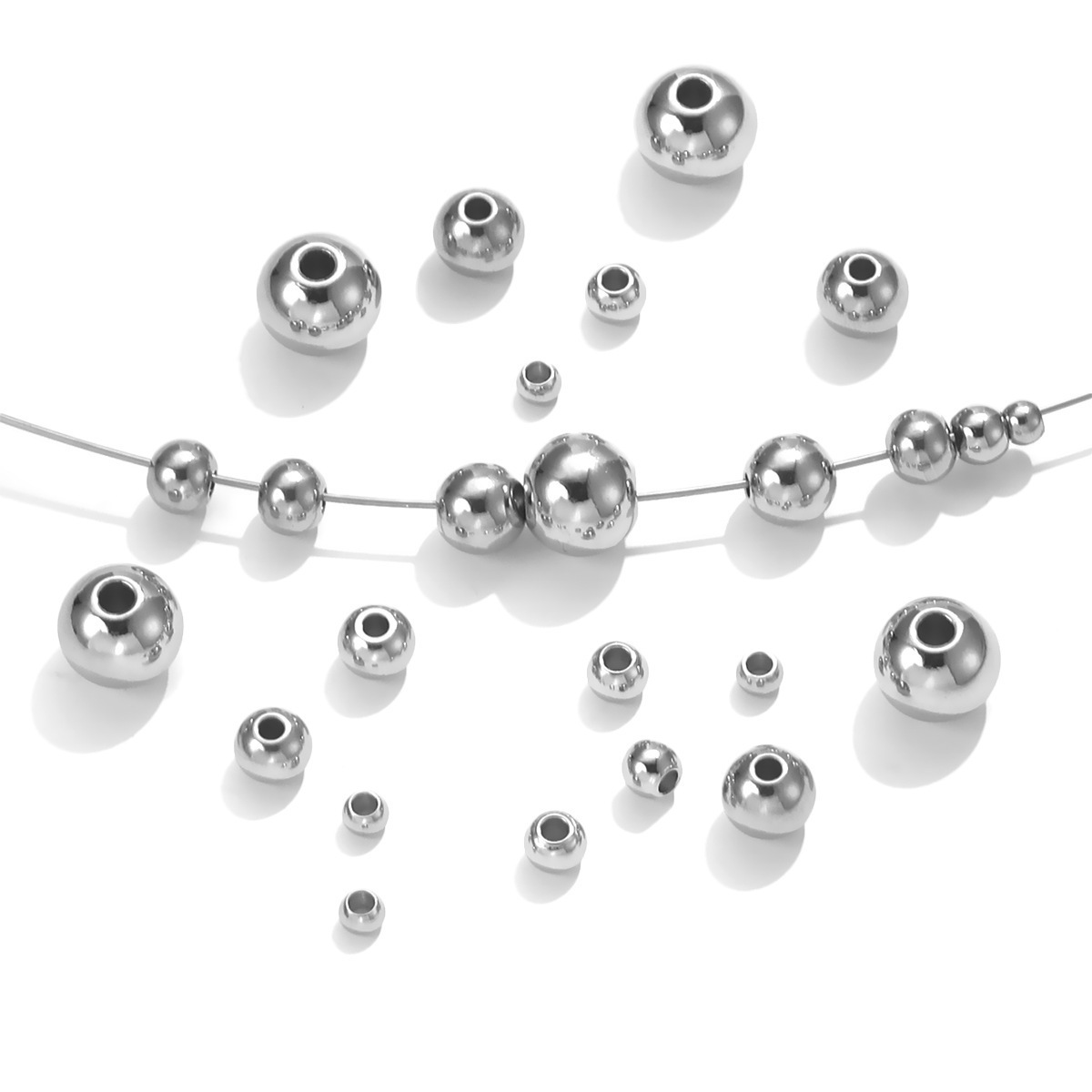 3mm 4mm 5mm 304 Stainless Steel Ball Beads Round Bead Spcers Finding for Jewelry Making DIY Necklace Bracelet