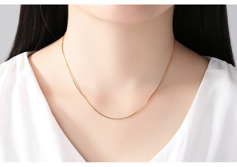 14K Gold Plated Necklace 18 inches Water Wave Chain Snake Bone Chain Necklace For Women jewelry making